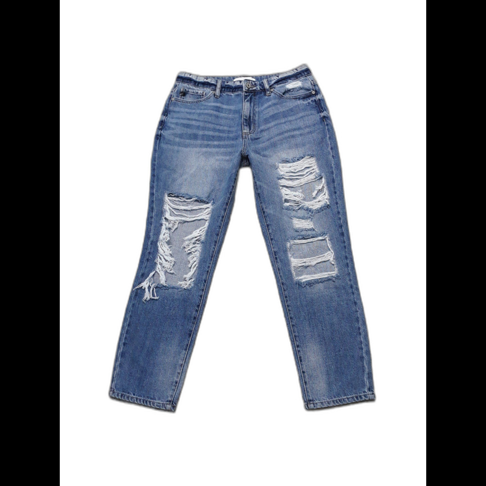 KanCan Slim Straight Ankle High Rise 90s Jeans Distressed Grunge Size 9/28